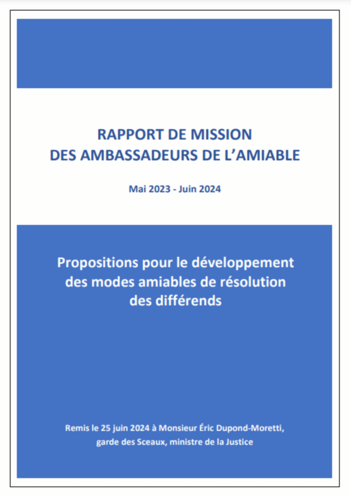 Remise du rapport de mission des ambassadeurs de l'amiable au ministre de la Justice